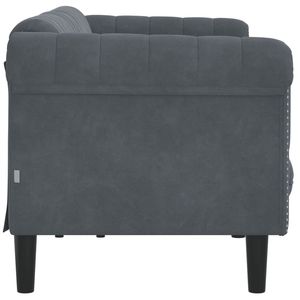 Canapé en velours gris foncé 100% polyester avec structure en contreplaqué et bois massif pour salon - Product Image 5