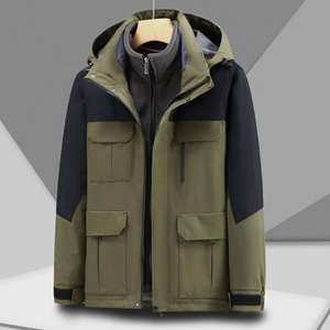 เสื้อแจ็คเก็ตกันลมแบบมีฮู้ดสำหรับผู้ชาย ผ้าโพลีเอสเตอร์ 100% สวมใส่สบายสำหรับฤดูหนาวและฤดูใบไม้ร่วง ทรงโอเวอร์ไซส์ ปรับขนาดได้ - Product Image 4