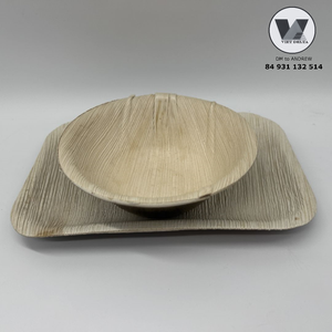 Platos de hoja de palma ecológicos de alta calidad, 25x25 cm, cuadrados, con aspecto de madera natural, aptos para microondas, para comida rápida y comida para llevar. - Product Image 5