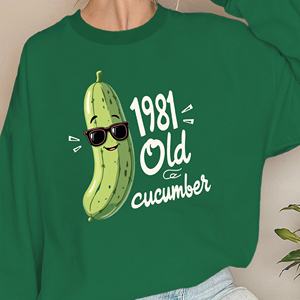 Sweat-shirts décontractés en tricot pour femmes, imprimé rétro concombre 1981 - Product Image 5