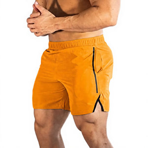Shorts de sport gris pour homme à séchage rapide avec bande latérale, taille élastique, longueur mi-cuisse, décontractés - Product Image 6