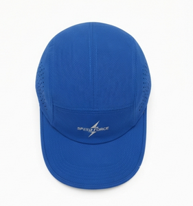 Custom Large Head Speed Blue Sporty Cap Moisture wicking Breathable Polyester Unisex <b>Hat</b> for Spring Summer Outdoor Activities - Product Image 3