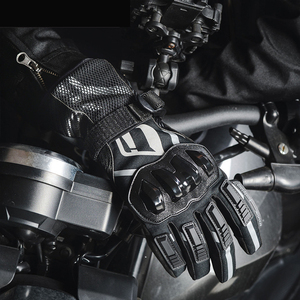 Gants de course unisexes en cuir PU pour motocross, utilisation en extérieur, demi-doigts, avec sangle de poignet réglable pour activités de plein air - Product Image 5