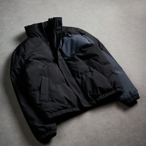 Blouson matelassé à col montant pour homme, épais, en toile, color block, streetwear, vêtement d'extérieur, service OEM - Product Image 2