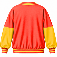 Sweat-shirt de sororité NSPDK avec col rond et logo brodé, manches longues, rouge et or, sweat-shirt tendance pour femme