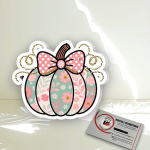 Extensiones de Pestañas Magnéticas de Acrílico con Diseño Floral de Calabaza, Lazo Rosa y Flores de Diamante, Reutilizables y Ecológicas, Marca Privada - Product Image 6