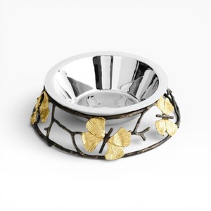 Luxury Design Silver <b>Chocolate</b> Bowl with Gold Leaf Artwork Base Customizable <b>Chocolate</b> Bowls Custom Sizes Color Available Here - Product Image 4