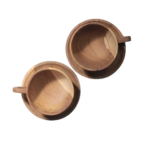 Handmade Rustic Wood <b>Cup</b> Classic Style Business Gift Home Decorative Tabletop <b>Tea</b> <b>Cup</b> <b>Saucer</b> - Product Image 4