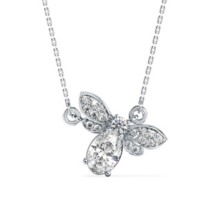 Colgante Minimalista de Plata S925 con Abeja y Diamante Moissanita, Regalo de Boda - Product Image 3
