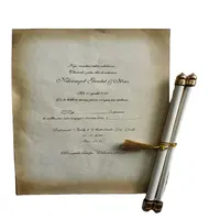 Blank scroll invita disponibile con scorrimento aste, nappe, non stampato scatole di carte di carte di invito e emptyh per scroll inviti di nozze