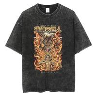 T-shirt vintage délavé style streetwear grande taille 260 GSM en coton peigné délavé à l'acide, fabrication OEM personnalisée