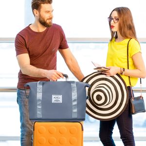 Bolsa de Gimnasio Expandible Impermeable de 35L, Bolsa de Viaje con Asa Plegable, Equipaje de Fin de Semana - Product Image 5
