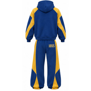 Ensemble de survêtement à capuche bleu et or Sigma Chi pour homme, sweat-shirt décontracté à manches longues et pantalon avec imprimé lettres, coupe régulière 1855 - Product Image 3