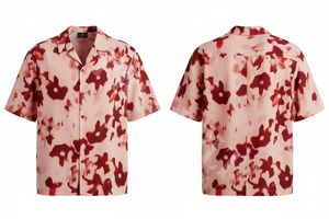 Chemise décontractée respirante à manches courtes, imprimé floral personnalisé, pour vacances d'été, plage, fête, boutonnée, tendance, vente en gros - Product Image 2