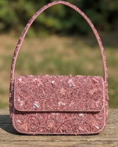 Bolso de Hombro de Lujo con Cuentas Rosas, Bolso de Diseñador de Alta Calidad para Mujer, Bolso de Moda, Bolso de Mano para Fiesta, Bolso de Noche, Clutch para Boda - Product Image 1