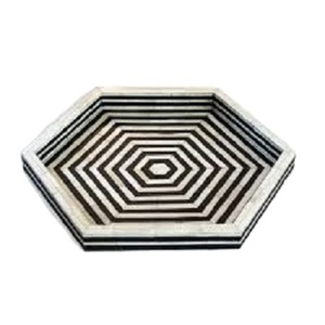 Bandeja de servicio con incrustaciones de fregona y hueso personalizada hecha a mano para el hogar, boda o decoración de muebles de restaurante - Product Image 3