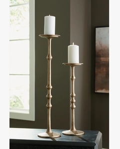 Gold Metal Handmade Eco-Friendly Pillar Candle Holder <b>Tall</b> <b>Candlestick</b> Textured Stem for Luxury Table Centerpiece Home Decor - Product Image 2
