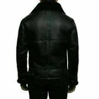 Veste moto en cuir véritable marron pour homme, col montant, fermeture éclair, coupe ajustée, pour l'automne - Product Image 3