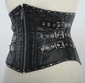 Women's Goth Punk Plus-Size Lace-Up Corset Shapewear Waist Cinchers Best XS Waist Trainer <b>for</b> Women Leather Corsets - Product Image 2