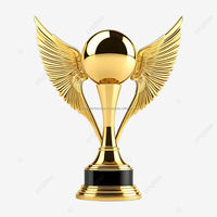 Trofeo de premio deportivo inspirado en la Copa del Mundo Metal chapado en oro con diseño de logotipo personalizado para recuerdos de fútbol Cricket Hockey Rugby