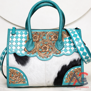 Nuevo Bolso de Diseño de Lujo 2026 para Mujer, Bolso Bandolera de Cuero a Cuadros con Grabado Manual, Resistente, de Piel Vacuna, Estilo Occidental - Product Image 1