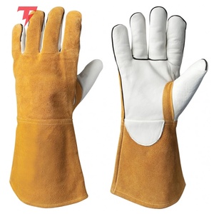 Guantes de Soldadura de Cuero Resistentes al Agua, Transpirables, con Forro de Algodón, Protección Contra Salpicaduras de Metal Fundido, para Uso TIG, Venta al Por Mayor - Product Image 1