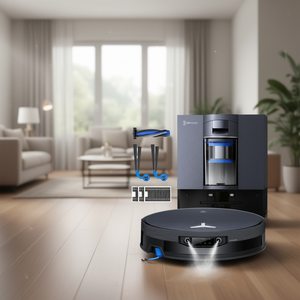 Robot Vacuum and <b>Mop</b> with 22000Pa Suction Stain Pretreatment Extendable <b>Mop</b> Roller - Product Image 3