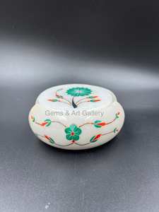 Juego de 6 posavasos de mármol con incrustaciones de piedras preciosas, vajilla de lujo hecha a mano, elegante decoración para el hogar, regalo. - Product Image 2