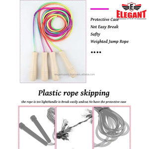 Corde à sauter couleur arc-en-ciel, corde à sauter réglable avec manche en bois pour les exercices de plein air de fitness pour garçons et filles - Product Image 6