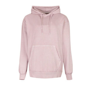 Unisex Oversized Hooded Sweatshirt Solid <b>Pink</b> Fleece Casual Hoodie Regular Length Plain Dyed Knitted Cotton - Product Image 1