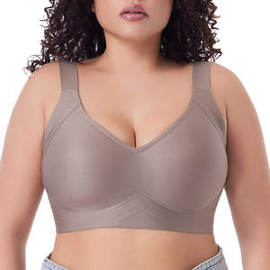 Seamless V-Neck High-Waisted Full Length Sleeveless Sports <b>Bra</b> Solid Color Crisscross Straps Spandex/Nylon Breathable Quick Dry - Product Image 6