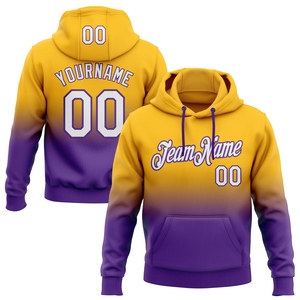 Sudadera con Capucha Deportiva de Moda, Diseño Nuevo, Personalizada, con Degradado Dorado, Blanco y Morado, Venta Directa de Fábrica - Product Image 1