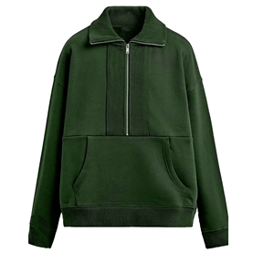 Oversized Half Zip Knitted Cotton Sweatshirt <b>Men</b> Solid Color Casual Autumn Regular Sleeve Stand Collar Fleece Breathable - Product Image 6