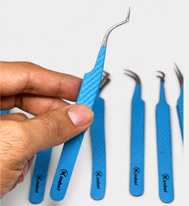 Pinzas Profesionales de Acero Inoxidable para Extensión de Pestañas, Puntas Puntiagudas, Alta Precisión, Agarre Perfecto, Antideslizantes, Puntas de Fibra y Sin Fibra - Product Image 4