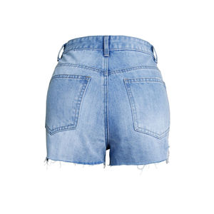 Shorts en jean taille haute Shorts décorés de perles Shorts à ourlet déchiré Shorts style décontracté Shorts pour hommes et femmes - Product Image 2
