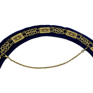 Collar de Emulación Rito Anatólico Inglés con Turquesa Moiré y Bordado Artesanal, Regalia Masónica, Collar de Oficial del Arco Real - Product Image 2