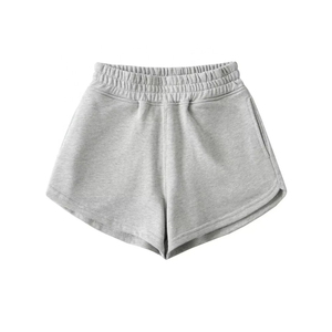 Shorts en tricot taille haute pour femmes, couleur unie, taille élastique, coupe régulière, décontracté, respirant, tissu en spandex et polyester - Product Image 5