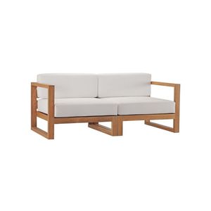 Sofá Moderno de Teca para Exteriores, Sofá de Jardín de Tres Plazas, Cojín Impermeable, Muebles para Patio - Product Image 6