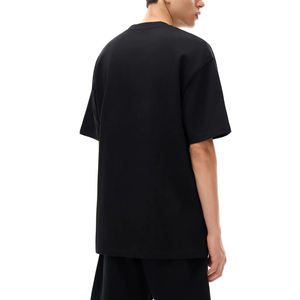 T-shirt Homme Oversize en Coton Lourd 100% Personnalisable avec Logo – Streetwear Épaules Tombantes Uni Noir de Haute Qualité - Product Image 4