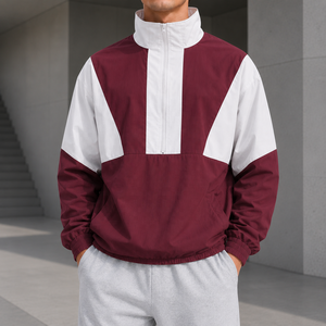 Custom Unisex Long Stand Outdoor Track Suit Lightweight Waterproof Half <b>Zip</b> Pullover Front Running Hiking Eco-Friendly OEM ODM - Product Image 1