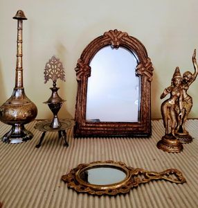 Vintage Wooden Arch Wall <b>Mirror</b> Decorative Rustic Wooden Frame <b>Hanging</b> <b>Mirror</b> - Product Image 4