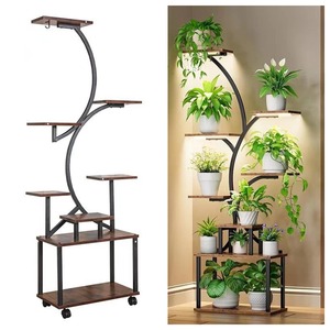 Support de plante moderne rectangulaire en métal doré, ensemble de supports géométriques en métal électroplaqué, base croisée en laiton, jardinière sur pied - Product Image 5