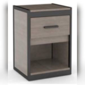 Table de chevet Queen, finition HPL LPL, cadre en métal thermolaqué, assemblée, meubles de chambre d'hôtel, norme CARB P2 E0 MDF - Product Image 3