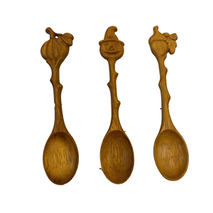 ช้อนไม้รูปทรงดอกไม้ ดีไซน์สร้างสรรค์ ด้ามจับรูปพัด อุปกรณ์ครัว - Product Image 3