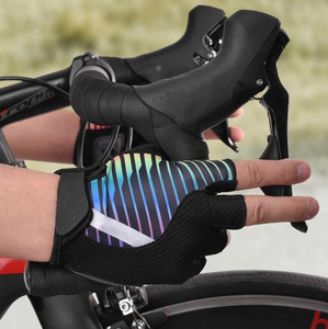Guantes de Ciclismo Transpirables de Medio Dedo con Malla, Antideslizantes, Correa de Muñeca Ajustable, Protección Deportiva Unisex para las Manos - Product Image 5