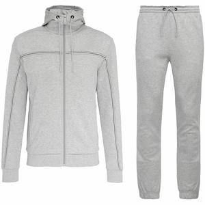 Custom Premium Quality Eco-Friendly Windproof Lightweight Polyester/Cotton 2Pcs Set Sportswear Hooded Fleece <b>Tracksuit</b> Solid - Product Image 6