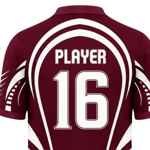 ชุดเสื้อฟุตบอลสีแดงเลือดหมูและสีขาว ชุดยูนิฟอร์มฟุตบอลแบบกำหนดเองสำหรับผู้ชาย ระบายอากาศได้ดี แห้งเร็ว ชุดกีฬาสำหรับการแข่งขันและการฝึกซ้อม - Product Image 4