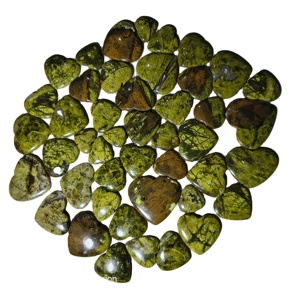 Vente en gros de pierres précieuses en opale verte naturelle polie certifiées par un tiers, taille cœur, pierres brutes, 20-45 mm, pour la fabrication de bijoux - Product Image 3