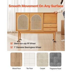 Carrello per Mobili Resistente con Capacità di Carico di 150 Kg, Doppia Fila di Otto Ruote in Acciaio al Carbonio, Ruote per Spostamento Mobili - Product Image 4