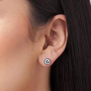 Wholesale Round Brilliant Lab Diamond Stud <b>Earrings</b> 925 Sterling <b>Silver</b> 10K <b>Solid</b> Gold Minimalist Unisex Fashion Stud <b>Earrings</b> - Product Image 4